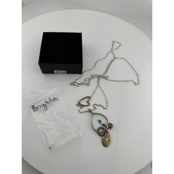 Brighton *BLESSED* Charm Necklace - Joy * Peace * Love w Hearts, Turquoise Beads - Picture 13 of 13